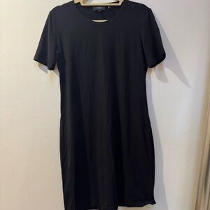 Theory Black Cotton T-Shirt Dress